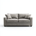 Divano lineare imbottito in tessuto 175x90x82 cm - grigio - stile classico moderno per soggiorno