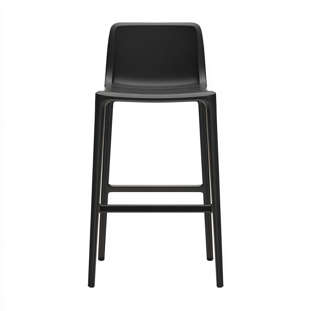 Sgabello da bar struttura in plastica 45x42x78 cm - nero - design moderno per ristorante