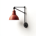 Applique da parete in metallo 45x20x35 cm - rosso nero - stile industriale - illuminazione direzionabile per interni