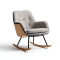 Sedia a dondolo imbottita in tessuto strutturato 90x80x95 cm - grigio chiaro - stile contemporaneo per soggiorno e relax