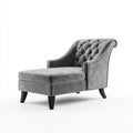 Chaise longue imbottita in velluto 170x80x84 cm - grigio - stile classico per soggiorno