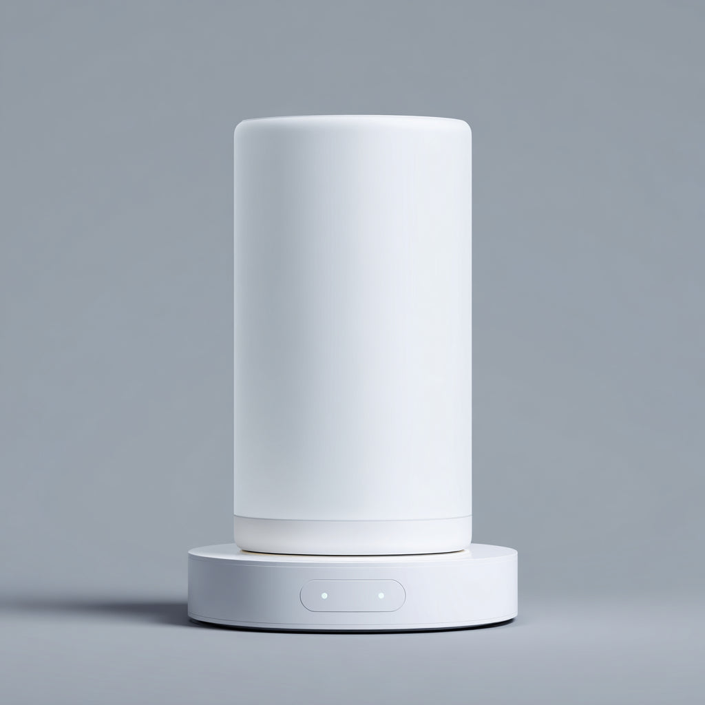 Lampada da tavolo LED in plastica 12x12x22 cm - bianco - design moderno per illuminazione interna