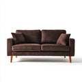 Divano lineare imbottito in velluto 180x88x82 cm - marrone scuro - design moderno per soggiorno