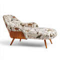 Chaise longue imbottita in tessuto 174x80x84 cm - beige - stile decorativo per soggiorno