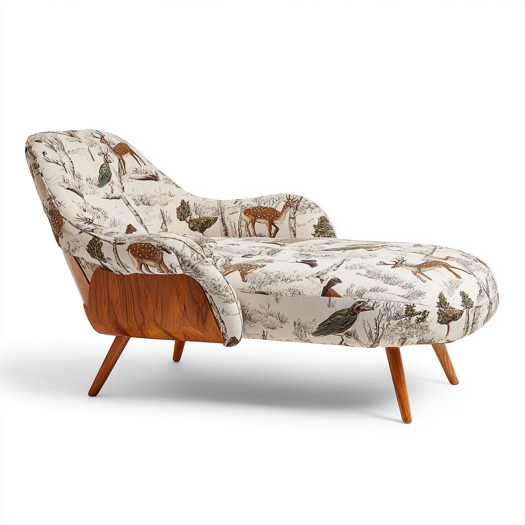Chaise longue imbottita in tessuto 174x80x84 cm - beige - stile decorativo per soggiorno