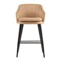 Sgabello da bar rivestimento in tessuto imbottito 47x45x78 cm - marrone - nero - design moderno per ristorante