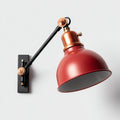 Applique da parete in metallo 25x18x30 cm - rosso nero - stile industriale - illuminazione direzionabile per interni