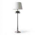 Lampada da terra in metallo e tessuto 32x32x165 cm - argento - bianco - per soggiorno e camera - stile decorativo