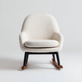 Sedia a dondolo imbottita in tessuto bouclé 87x77x90 cm - bianco crema - design moderno per soggiorno e relax