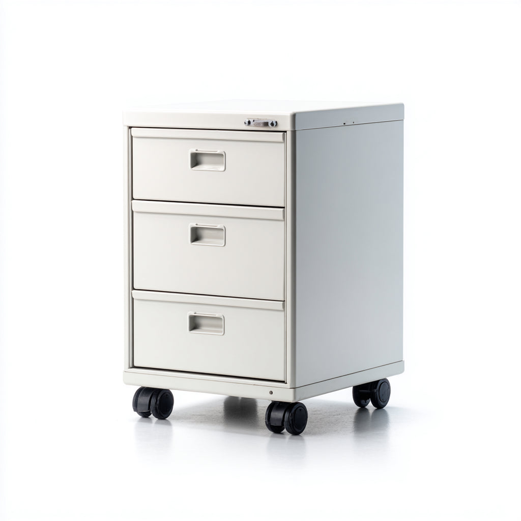 Armadio per ufficio in metallo 40x50x65 cm - bianco - design moderno con ruote