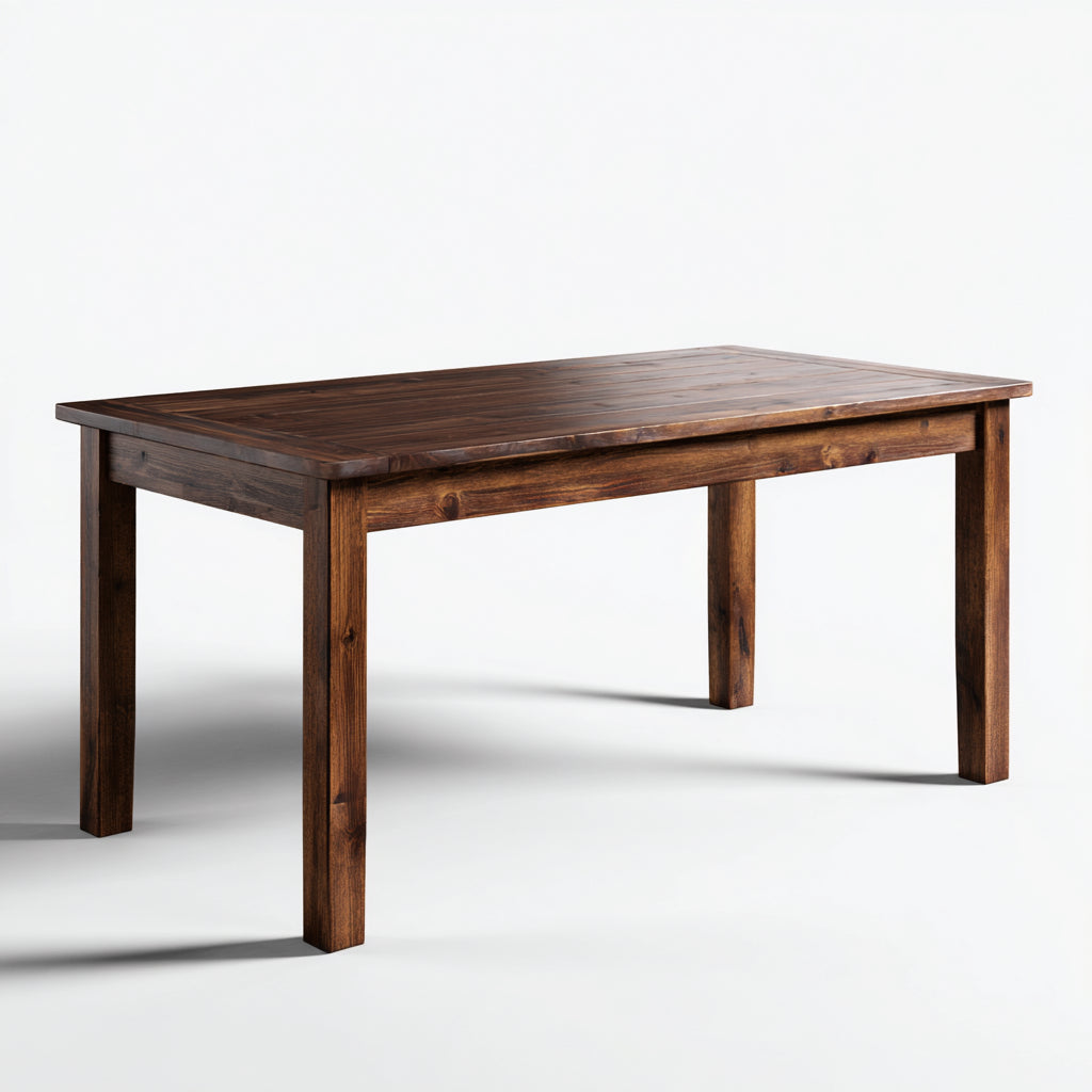 Tavolo da pranzo rettangolare in legno massello 180x90x75 cm - colore marrone - adatto per ristorante - stile rustico