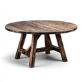 Tavolo da pranzo rotondo in legno massello 120x120x75 cm - colore marrone - adatto per ristorante - stile rustico