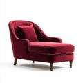 Chaise longue imbottita in velluto 168x78x82 cm - rosso - design classico per soggiorno