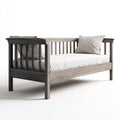 Divano letto in legno 200x90x85 cm - grigio chiaro - adatto alla camera da letto - design minimalista