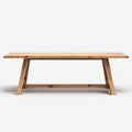 Tavolo da pranzo rettangolare in legno massello 200x90x75 cm - colore legno naturale - adatto per ristorante - design essenziale
