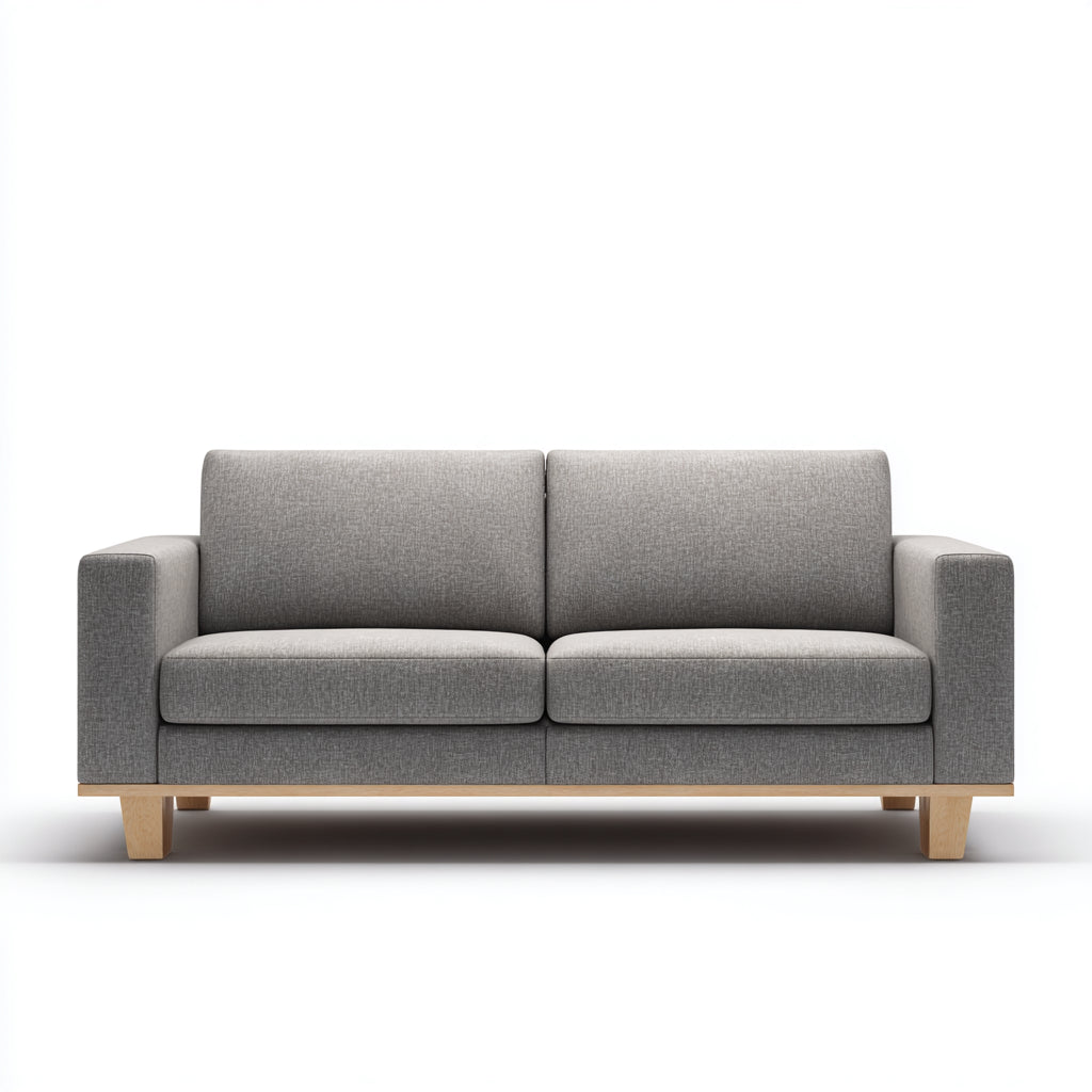 Divano lineare imbottito in tessuto 180x85x82 cm - grigio - design moderno per soggiorno