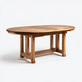 Tavolo da pranzo ovale allungabile in legno massello 180x100x75 cm - colore legno naturale - adatto per ristorante - design classico