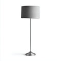 Lampada da terra in metallo e tessuto 30x30x160 cm - grigio - cromo - per soggiorno e camera - design moderno
